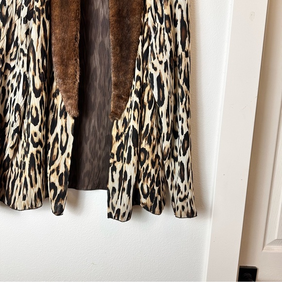 Chico’s Pleated Elegance Collar Jacket Faux Fur Animal Print sz L - Picture 7 of 8